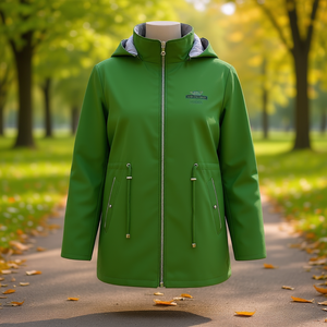 Giacca da donna in cotone leggero HDJ Plus Size Vb56 con cappuccio e maniche lunghe per l'abbigliamento primaverile e autunnale - Product Image 3