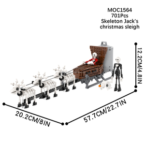 Modelo <span class=keywords><strong>de</strong></span> Trineo Navideño <span class=keywords><strong>de</strong></span> <span class=keywords><strong>Jack</strong></span>, el Esqueleto <span class=keywords><strong>de</strong></span> la Película <span class=keywords><strong>de</strong></span> Terror <span class=keywords><strong>de</strong></span> Halloween, Bloques <span class=keywords><strong>de</strong></span> Construcción Educativos para Niños, MOC1564 - Product Image 6