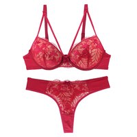 YCH – ensemble de soutien-gorge et string en dentelle pour femme, Lingerie Sexy, Europe et amérique, vente en gros