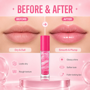 Vente en gros OEM/ODM – Gloss à lèvres minéral hydratant et nourrissant, maquillage des lèvres rose fruité, facile à appliquer, liquide, longue tenue, ne déteint pas - Product Image 6