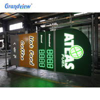 Maßgefertigtes Freistehendes Aluminium-LED-Pylonenschild für Tankstellen mit Wasserdichtem Design und Digitaler Preisanzeige