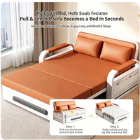 Neues Klappbares Leder-Sofabett mit Doppelfunktion, Modernes Einzelbett mit Stauraum für Schlafzimmer, Balkon, Kleine Haushalte, Konvertierbar und Ausziehbar