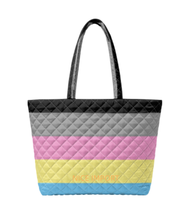 Sac fourre-tout matelassé arc-en-ciel non binair, grande capacité, pour ordinateur portable 14 pouces, fermeture éclair supérieure, idéal pour le travail, le quotidien, les voyages et la plage