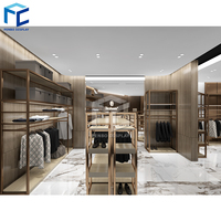 Étagère de présentation de vêtements en métal pour magasin de vêtements, décoration de boutique, présentoir de vêtements brillant doré