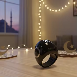 Anillo de Cerámica Equantu para Zikr Musulmán, Anillo de Oración Islámico con Reloj Azan, Tasbih Portátil para el Adoración Diaria, Anillo Tasbeeh - Product Image 1