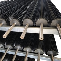 Voedselveilige cilindrische borstelrol 155mm diameter metalen handvat op maat gemaakte export nylon borstelharen JXY merk voor fruit en groenten