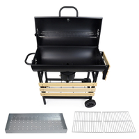 Barbecue portable pliable moderne haut de gamme pour pique-nique en extérieur, chariot de transport, gril au charbon de bois en acier émaillé, grand barbecue sans fumée
