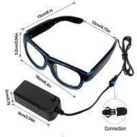 Cadeaux de fête phosphorescents Nouveau design Lunettes de soleil carrées lumineuses à DEL Lunettes clignotantes accrocheuses pour les mariages et les anniversaires