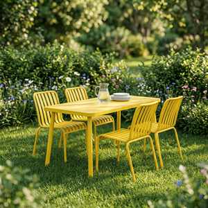 All Weather Available Waterproof Performance Custom Dinning <strong>Table</strong> and Chair <strong>Outdoor</strong> Aluminium Restaurant <strong>Side</strong> Chair Furniture - Product Image 5