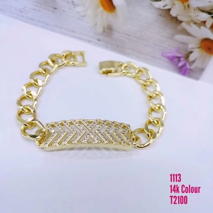 เครื่องประดับแฟชั่นซูปิง 1113 สีทอง 14k สไตล์อิตาลี สร้อยข้อมือแบบตัวล็อคแบบนาฬิกา สำหรับสุภาพสตรี - Product Image 6