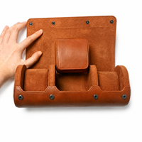 Étui à montre vintage en cuir PU, logo personnalisé, boîte de rangement rigide pour une seule montre, pour les voyages et la maison
