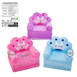 Customizable Plush Cute Cartoon Kids Folding Sofa Nap Pad Baby <b>Stool</b> Customizable Packaging Labels Logo and Tags - Product Image 1