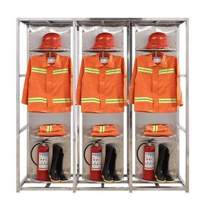 Swimming Firefighting Suit Rack Metal Steel 2 Layer Push Pull Type Office Use Fireproof Protective Clothing <b>Storage</b> Rack - Product Image 1
