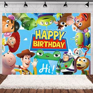 ทอย สตอรี่ บัคกราวด์แบ็คดรอปสำหรับวันเกิด ขนาด 125x80 ซม. ผ้าใบสำหรับถ่ายภาพ อุปกรณ์ประกอบฉากสำหรับงานปาร์ตี้ สำหรับการเฉลิมฉลองของเด็กๆ ใช้ในสตูดิโอถ่ายภาพ - Product Image 1