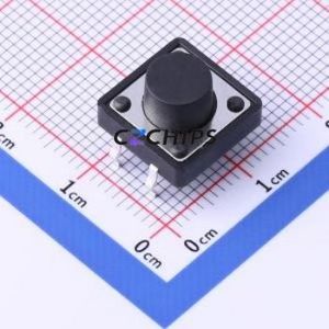 TSF001B07526A03 Tactile Switch DIP-4P,12x12mm Switch Round Button 2.6N Through Hole 12mm - Product Image 1