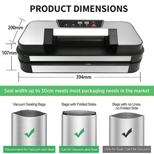 Selladoras <span class=keywords><strong>de</strong></span> Alimentos al Vacío <span class=keywords><strong>de</strong></span> -95kPa, Ideales para la Conservación <span class=keywords><strong>de</strong></span> Alimentos Secos, Húmedos y Húmedos+, Selladora al Vacío Comercial con Mango <span class=keywords><strong>de</strong></span> Cierre Fácil - Product Image 5