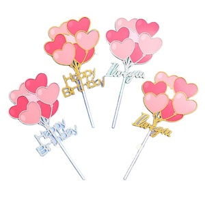 Venta caliente Love Paper Cake Insert Party Supplies Acrílico Boda Día de San Valentín Feliz cumpleaños Decoración Cake Topper - Product Image 1