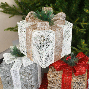 Ornamen Pohon Natal Klasik dari Besi Tempa Buatan Tangan, Figur Pajangan Bercahaya Bertenaga Baterai, Dekorasi Jendela Natal yang Meriah - Product Image 5