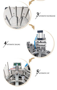 Máquina automática de embalaje de sellado de llenado de vasos de papel de plástico <span class=keywords><strong>K</strong></span> de helado de gelatina de pudín de yogur - Product Image 5