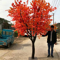Arbre d'érable rouge artificiel en fibre de verre réaliste, résistant aux UV, pour la décoration de centres commerciaux, mariages, villas et aménagements paysagers