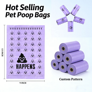 Rollos de Bolsas para Excremento de <span class=keywords><strong>Perro</strong></span> Impresas Personalizadas, Color Morado, Desechables, Control de Olores, Aroma a Jazmín, Gruesas, Ecológicas - Product Image 2