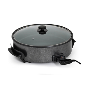 Poêle à pizza électrique 1,5 L avec couvercle en verre trempé, revêtement antiadhésif et thermostat réglable - Product Image 4