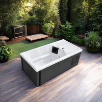 Baignoire Spa Glacée Autoportante Sparelax Wellness Recovery en Acrylique, Design Moderne, 5 Jets, Massage Hydromassant, Drainage Intégré