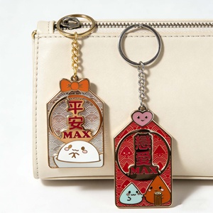 Wholesale Price Stained Glass Transparent Color Key Chain Accessories UV Printed Hard Enamel Metal Keychains