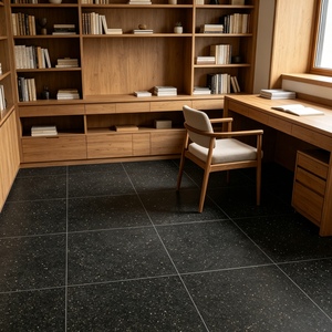 Dalle <span class=keywords><strong>de</strong></span> terrazzo noir artificiel Luxy Elegance, panneau <span class=keywords><strong>de</strong></span> pierre <span class=keywords><strong>de</strong></span> terrazzo à copeaux fins pour revêtement <span class=keywords><strong>de</strong></span> sol et <span class=keywords><strong>de</strong></span> mur commercial - Product Image 2