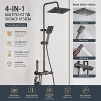 Ensemble de douche thermostatique numérique intelligent en laiton, mural, avec robinet de douche pluie et mitigeur chaud/froid à double poignée, pour appartement et hôtel