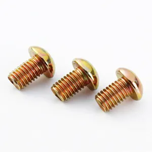 12.9 grade golden plated button head screw screw hex socket head gold screw M2 M2.5 M3 M4 M5 for rc