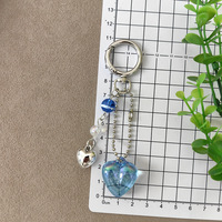 Pendentif Cœur en Perles Tendance pour Clé de Voiture, Sac, Coque de Téléphone, Étui AirPods, Bijou Suspendu en Plastique