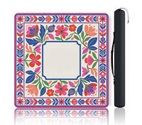 Tapis de jeu de Mahjong avec impression artistique, 6 motifs, étui de transport inclus, floral, mandala, koi, rose, arc-en-ciel, abstrait, flamant rose, qualité supérieure