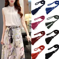 Style tressé chinois tissé gland ceinture noeud décoré mince corde ceinture Boho filles robe accessoires pour vêtements rideaux