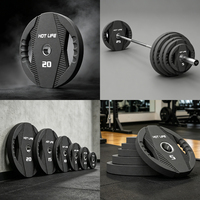 Plaques de poids en polyuréthane (PU) personnalisées OEM, acceptables directement de l'usine, vente en gros de disques de musculation pour l'entraînement