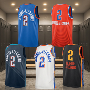 30 Equipos Masculinos # 2 Pantalones Cortos de Baloncesto Shai Gilgeous-Alexander, Uniformes Bordados para Adultos, Transpirables, Talla Grande, Verano, Secado Rápido 100% - Product Image 3