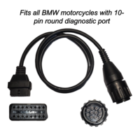 Câble adaptateur de diagnostic OBD2 premium et durable, 10 broches rondes vers 16 broches, pour motos BMW, compatible avec les outils ICOM A2/A3/NEXT GS-911
