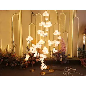 C47 Wedding Decoration Lights 16 Head Cotton Tree Stage Ornaments Bubble Lights Wrought Iron Plating Wedding Road Guide Lights