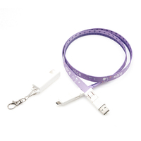 Cordón de Poliéster con Diseño Personalizado, 6 en 1, Cable USB Multipuerto de Carga Rápida PD de 60W, Regalo Promocional para Ferias Comerciales, Porta Identificaciones