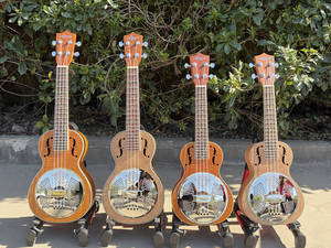 Ukulele Resonator Aiersi di Tutte le Dimensioni, 24 Pollici, con Fori a F, Corpo in Legno di Okoume, <span class=keywords><strong>Verniciatura</strong></span> Gialla, 4 Corde, Piccola <span class=keywords><strong>Chitarra</strong></span> Hawaiana - Product Image 1