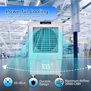 Di động thông minh bay hơi làm mát không khí Quạt điều hòa thương mại nhà để xe nhựa điều khiển từ xa 6-Tốc độ DC nguồn điện - Product Image 5