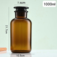 Oshow – Pot en verre ambré vide de style vintage, 30 ml, 60 ml, 125 ml, 250 ml, 500 ml, pour apothicier ou usage général