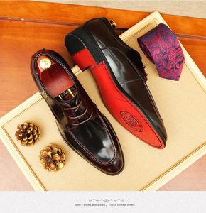 <span class=keywords><strong>Chaussures</strong></span> décontractées pour hommes Brogue en <span class=keywords><strong>cuir</strong></span> perforé à bout d'aile à <span class=keywords><strong>lacets</strong></span> <span class=keywords><strong>Chaussures</strong></span> habillées Oxford Bottes à bout pour <span class=keywords><strong>cuir</strong></span> véritable - Product Image 5