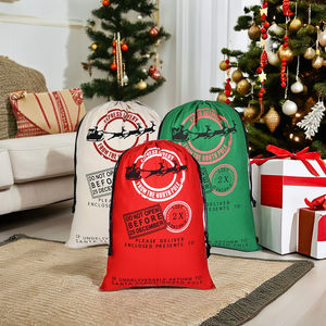 Sacchi regalo all'ingrosso personalizzati in tela di <span class=keywords><strong>Natale</strong></span> gigante <span class=keywords><strong>per</strong></span> decorazioni natalizie - Product Image 5