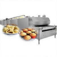 Nouveau four tunnel à convoyeur chinois 500 kg/h pour biscuits, muffins et gâteaux (Chimeny Cup Cake)