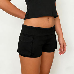 Pantalones Cortos Urbanos Transpirables con Bolsillos Utilitarios para Mujer, Color Sólido, Casuales, para Verano - Product Image 5
