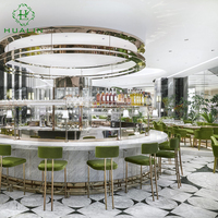 HUALIN Ensemble Table et Chaises de Restaurant Moderne en Pierre Frittée de Haute Qualité pour Hôtels, Cafés et Restaurants Thématiques