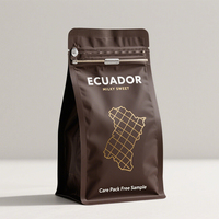 Sachet à fond carré 8oz à 8 soudures latérales, étanche à l'humidité, recyclable, vide, avec valve, pour café et eau minérale - Vente en gros