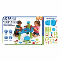 Table de jeu de plage pour enfants, ensemble de jeu éducatif d'extérieur avec tabouret et jouets en plastique pour les enfants de 5 à 7 ans