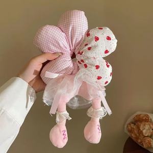 Grazioso elastico <span class=keywords><strong>per</strong></span> capelli con fiore in spugna di cotone PP a pois, fatto a mano, accessorio <span class=keywords><strong>per</strong></span> chignon da ragazza - Product Image 5